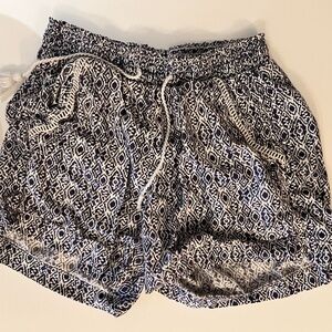 Navy and White Patterned Women's Shorts